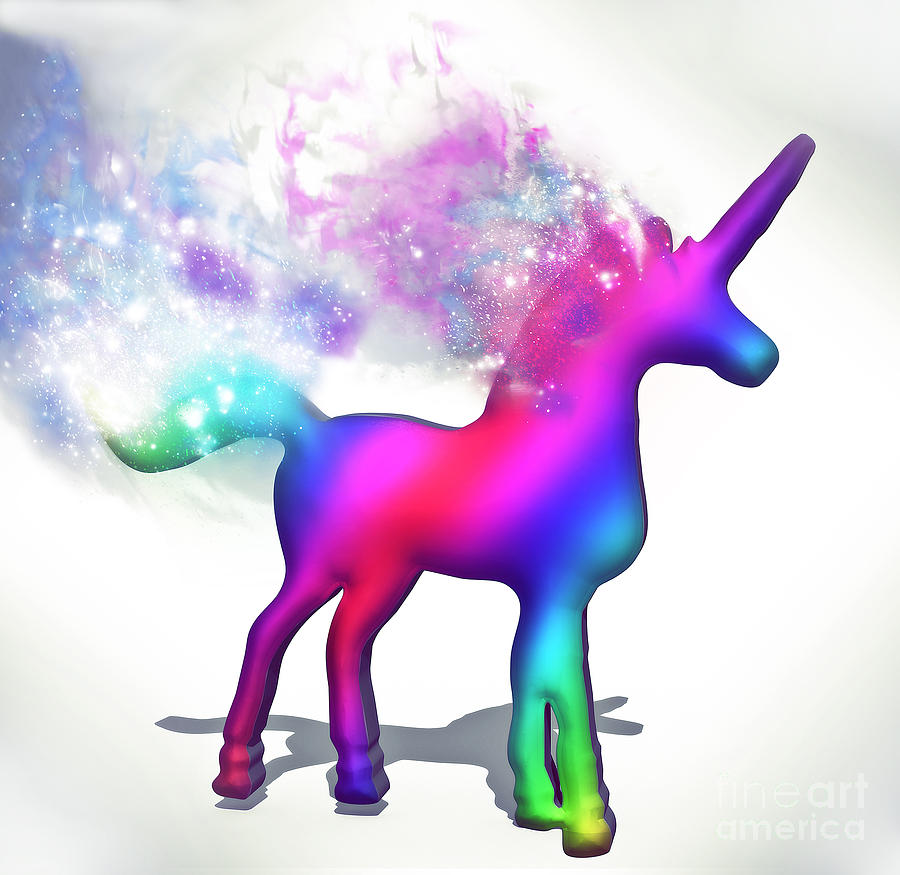 Colourful Unicorn with wake  Digital Art by Humorous Quotes