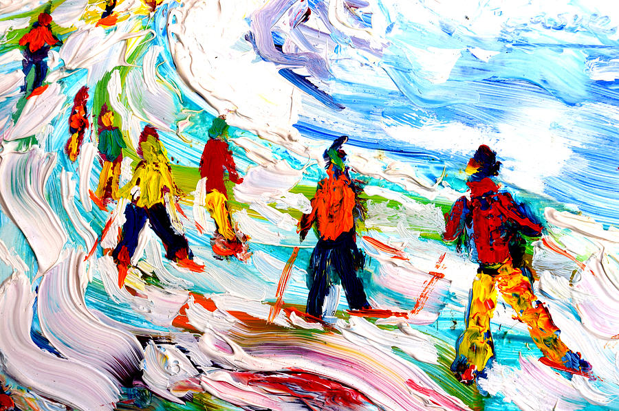 Colours Down the Piste Painting by Pete Caswell