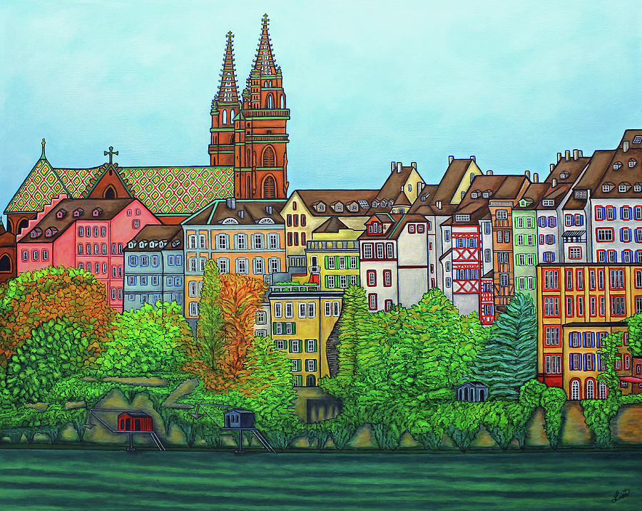 Basel, Colours of Basel Painting by Lisa Lorenz