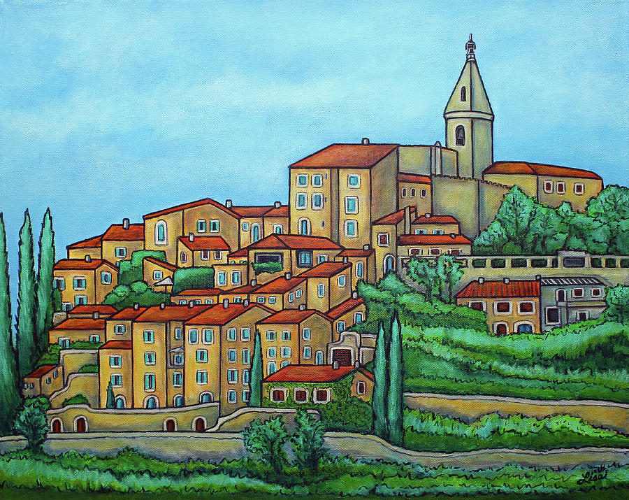 Colours of Crillon-le-Brave, Provence Painting by Lisa Lorenz