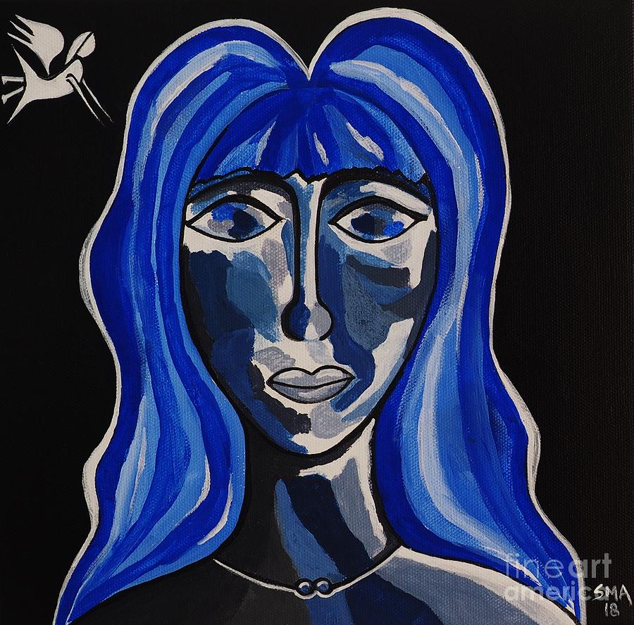 Colours of Mary Blue Painting by Sandra Marie Adams