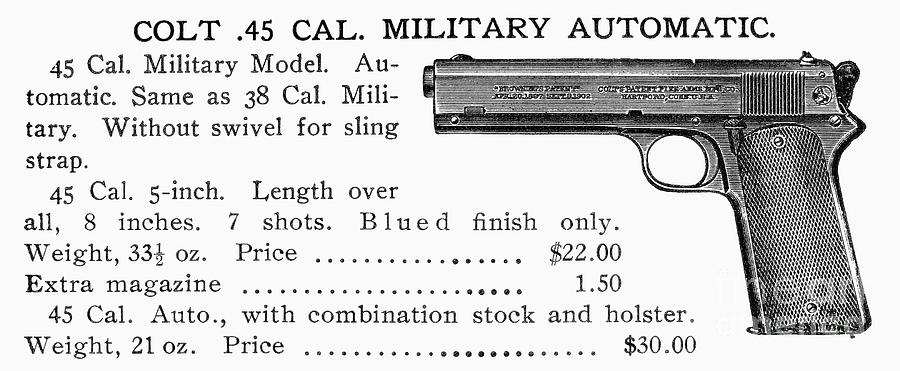 Colt .45 Automatic Pistol Photograph by Granger