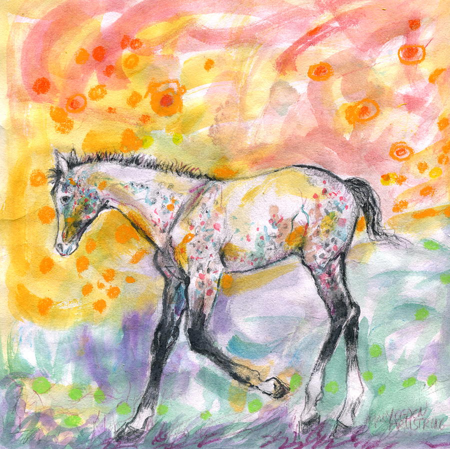 Horse Painting - Colt In The Field by Mary Armstrong