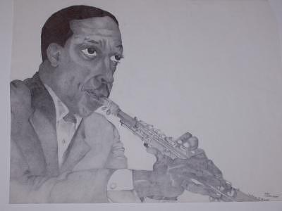 Coltrane Drawing by Glenn Isaac Coltrane Drawing by Glenn Isaac