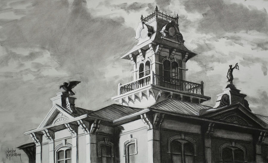 Columbia County Courthouse Drawing by Jordan Henderson