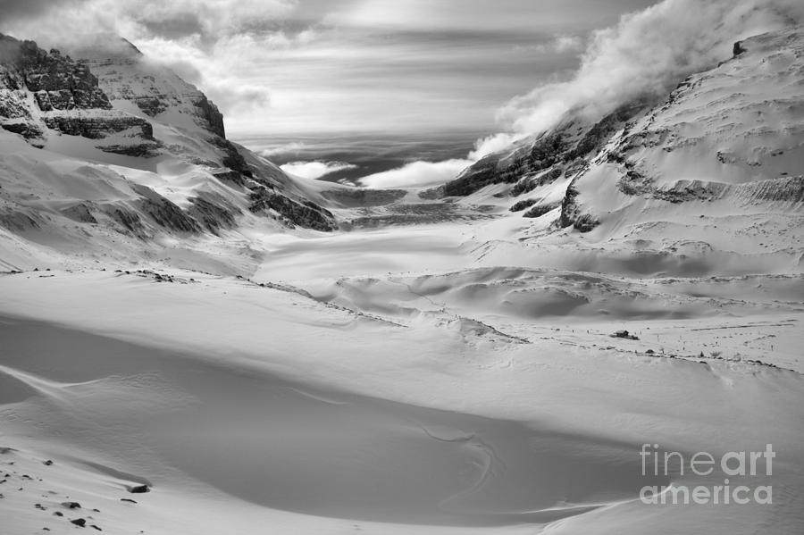 Columbia Icefield Endless Drifts Black And White Photograph by Adam Jewell