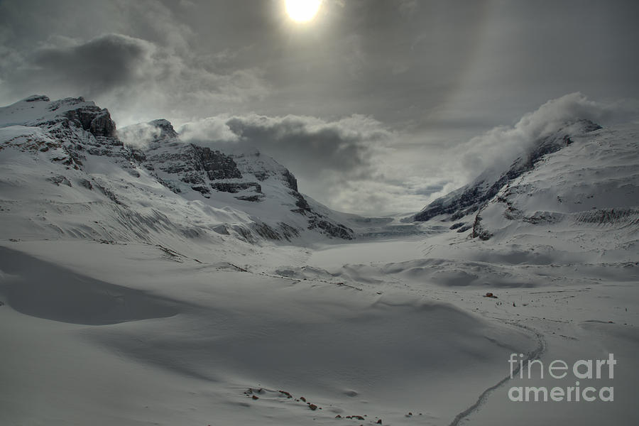 Columbia Icefield Winter Sunburst Photograph by Adam Jewell
