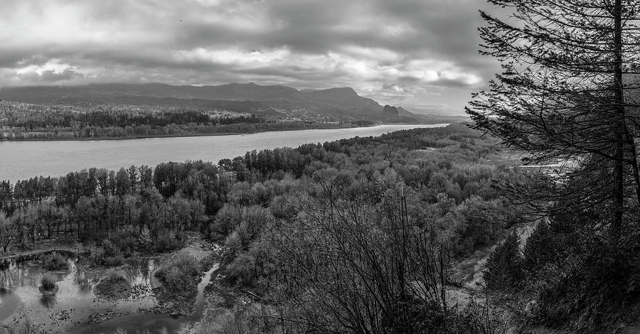 Columbia River Gorge black and white  Photograph by John McGraw