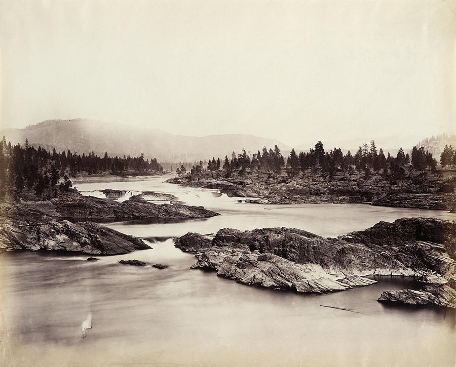 COLUMBIA RIVER - KETTLE FALLS, c1860 Photograph by Granger