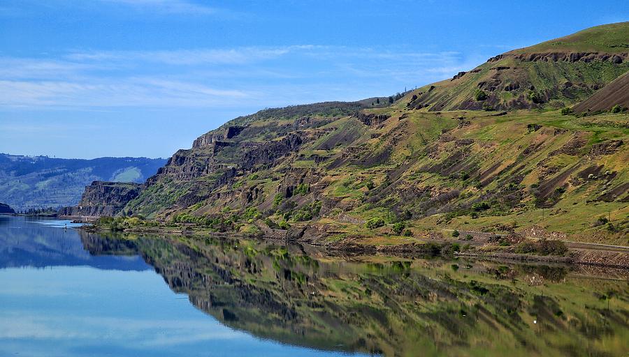 Columbia River reflection Photograph by Lynn Hopwood