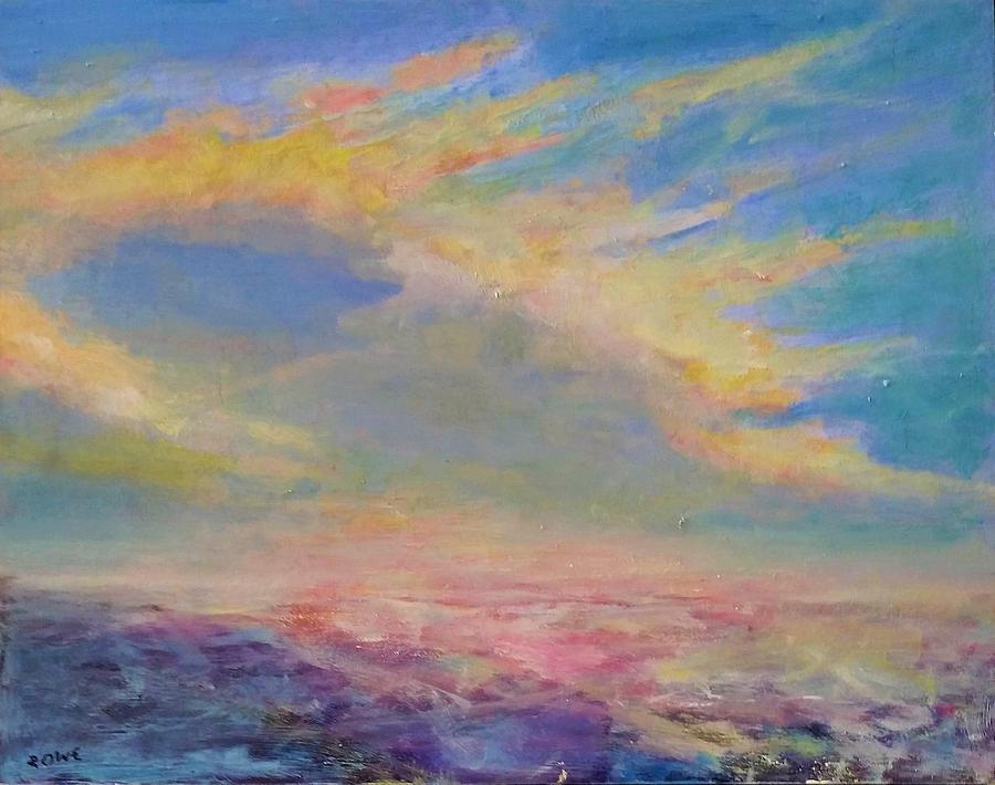 Columbia River Sky Painting by Renee Rowe