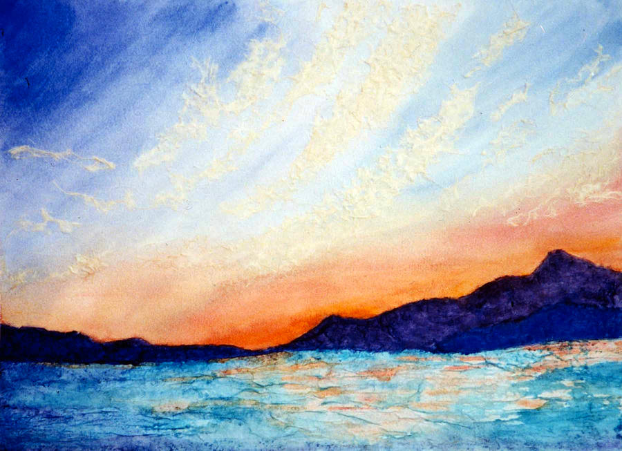 Mountain Painting - Columbia River Sunset by Karla Horst