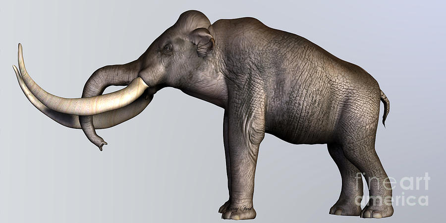 Columbian Mammoth Side Profile Painting by Corey Ford