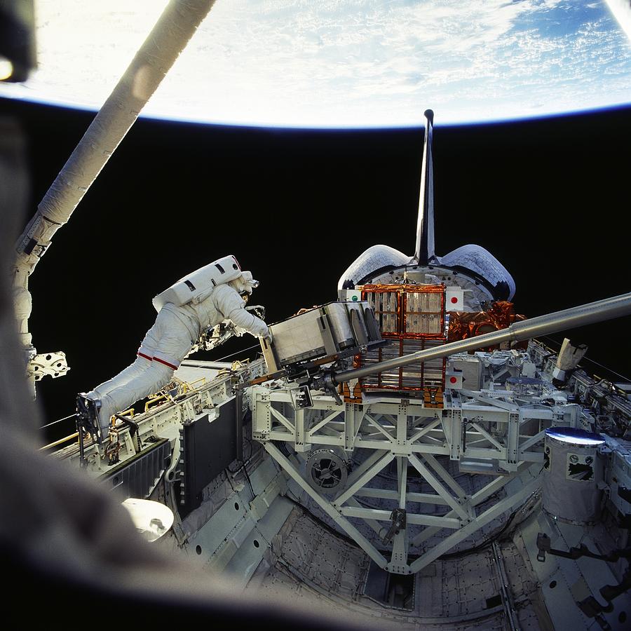 Columbias First Spacewalk Photograph by Steve Kearns