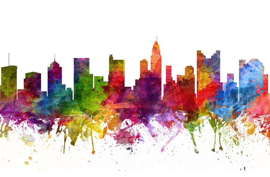 Columbus Painting - Columbus Cityscape 06 by Aged Pixel
