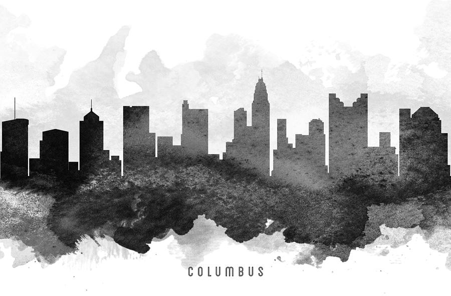 Columbus Painting - Columbus Cityscape 11 by Aged Pixel