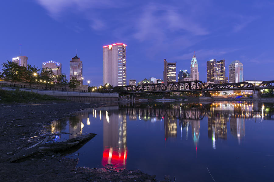 Columbus Evening on Water Photograph by Alan Raasch