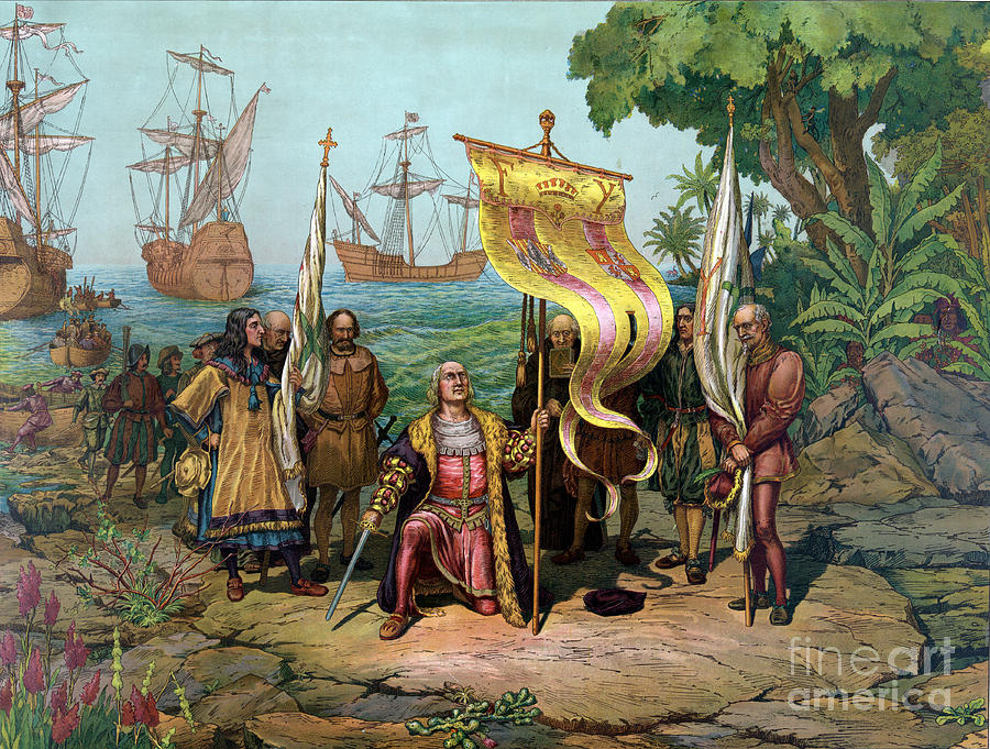 Columbus First Landing In The New Photograph by Science Source