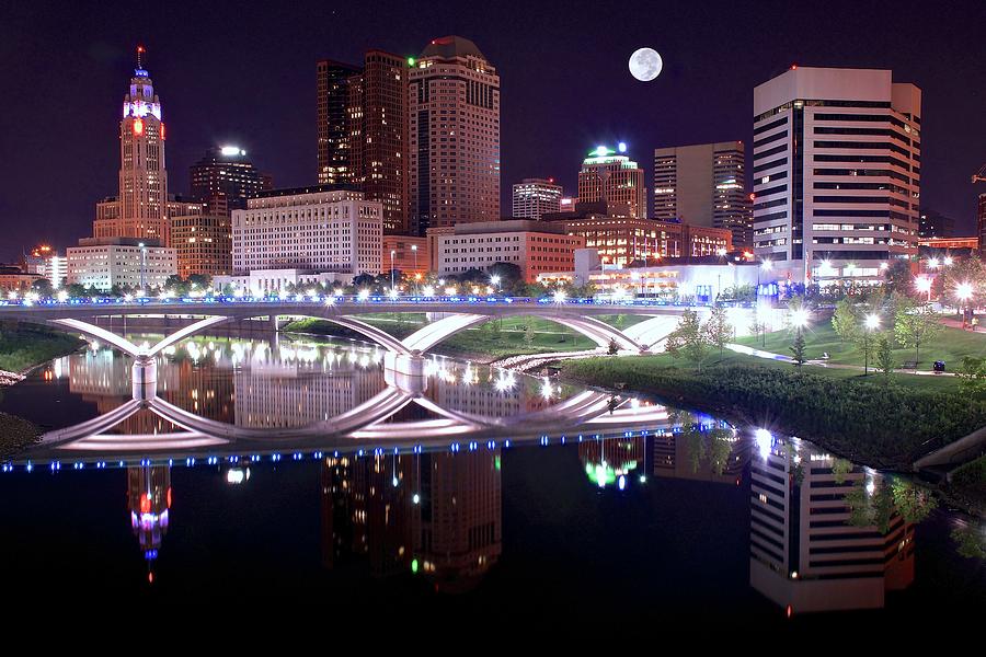 Columbus has a Full Moon Photograph by Frozen in Time Fine Art Photography