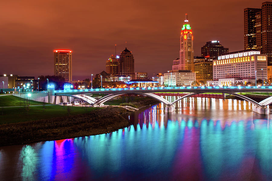 Columbus Lights and Night City Scene Photograph by Gregory Ballos ...