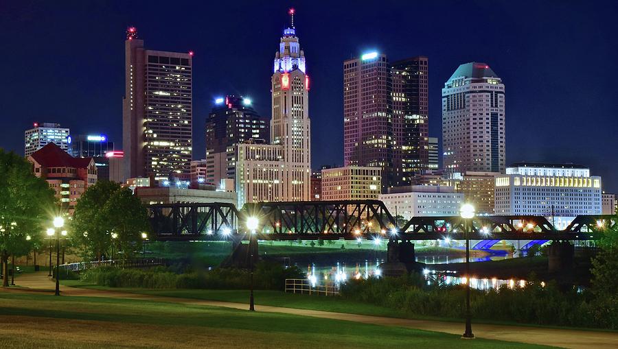 Columbus Night Time View Photograph by Frozen in Time Fine Art Photography