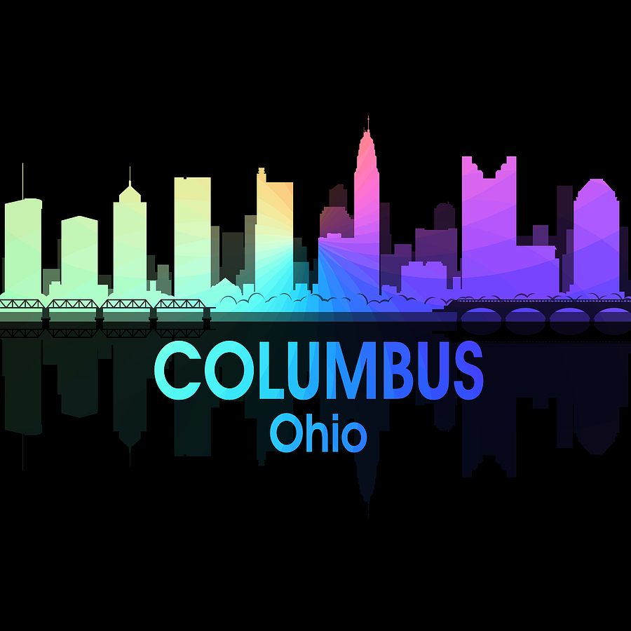 Abstract Mixed Media - Columbus OH 5 Squared by Angelina Tamez