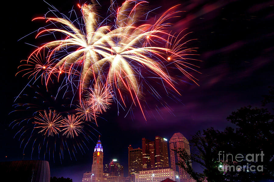 Columbus, OH Fireworks Photograph by Pam Burley Fine Art America