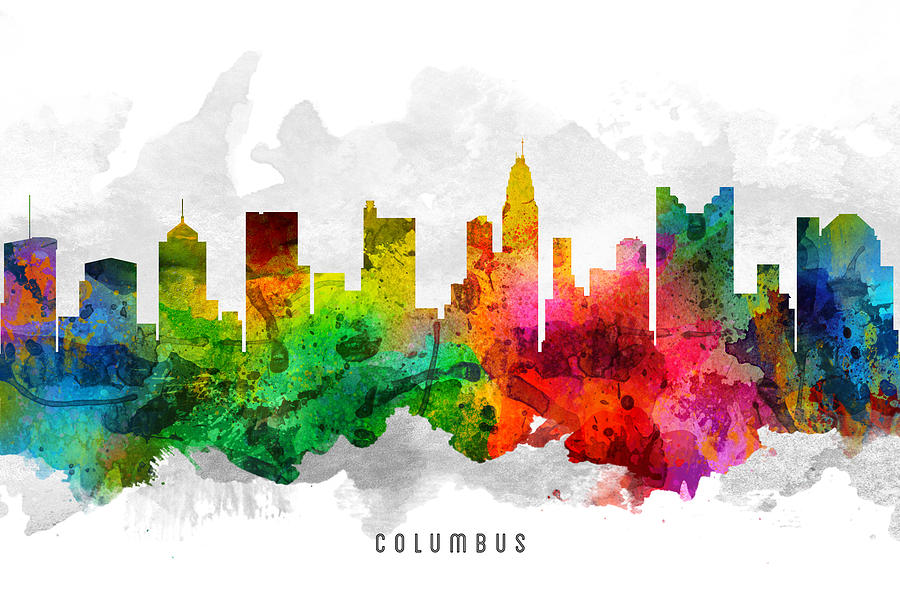 Columbus Painting - Columbus Ohio Cityscape 12 by Aged Pixel