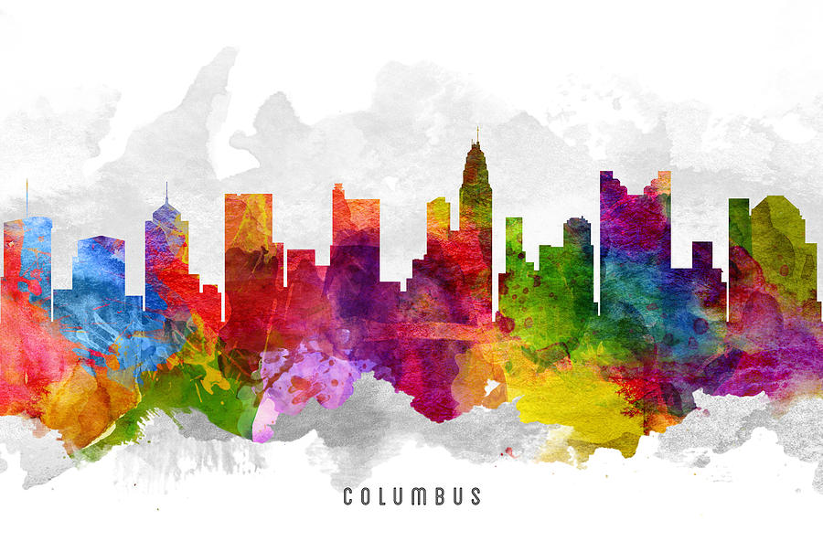 Columbus Painting - Columbus Ohio Cityscape 13 by Aged Pixel