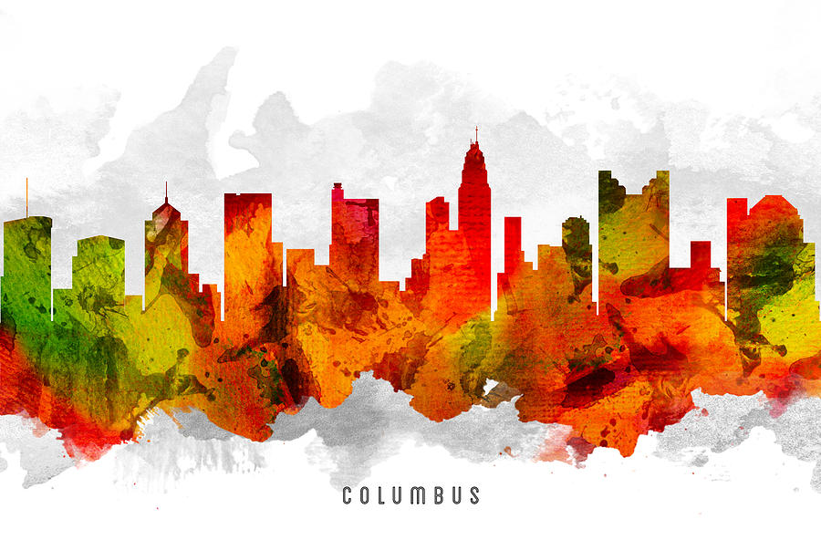 Columbus Painting - Columbus Ohio Cityscape 15 by Aged Pixel