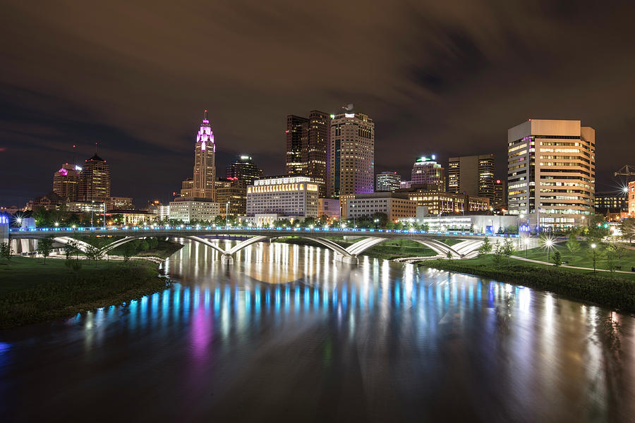 Columbus Ohio Cityscape and River Photograph by John McGraw