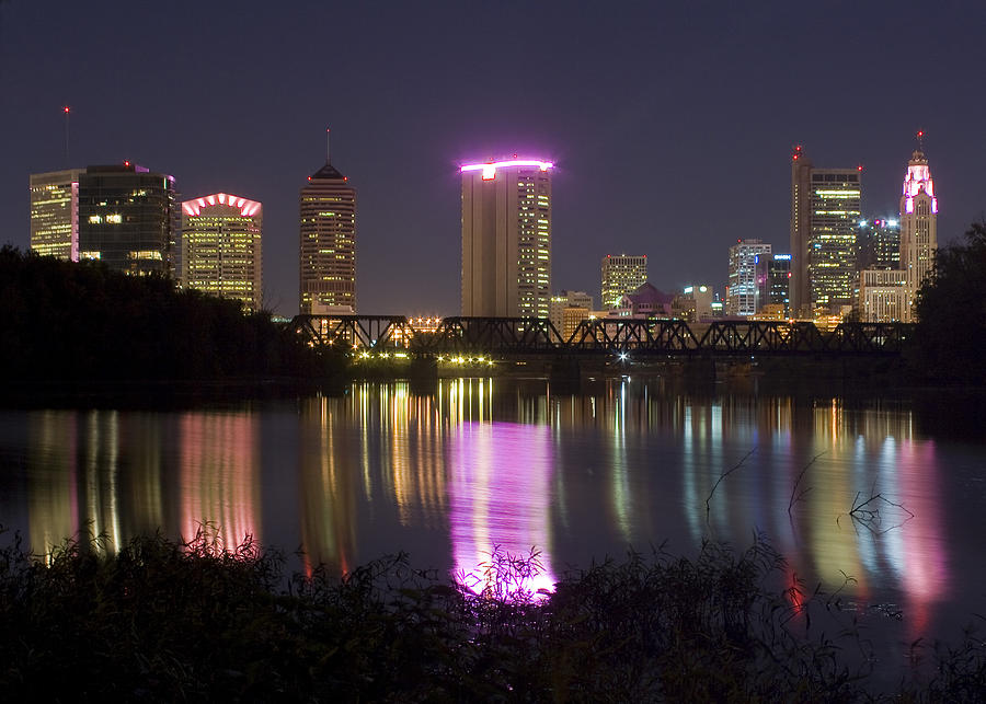 Columbus Ohio Night  Photograph by Alan Raasch