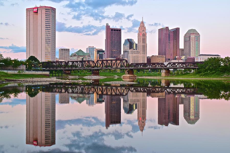 Columbus Photograph - Columbus Ohio Reflects by Frozen in Time Fine Art Photography