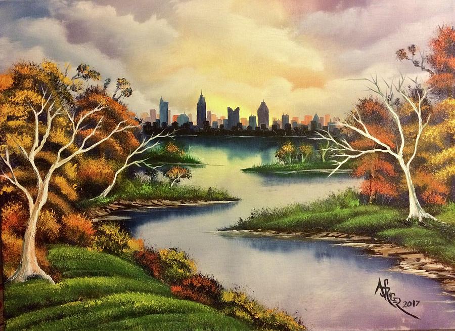 Columbus Ohio Skyline Painting