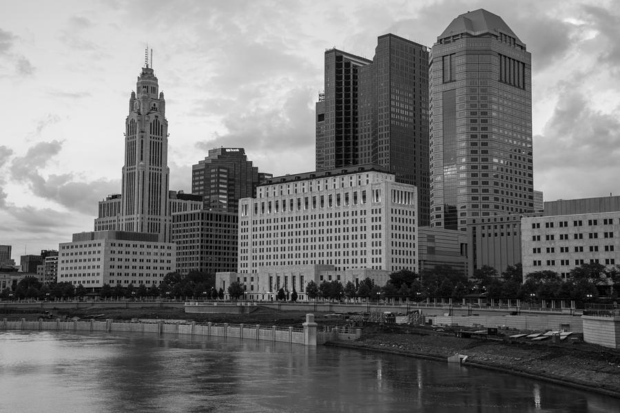 Columbus Skyline and River Photograph by John McGraw
