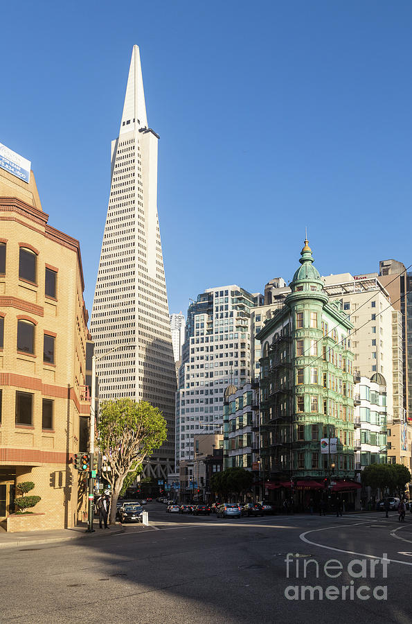 Columbus Tower and Transamerica Pyramid in San Francisco Photograph by Didier Marti