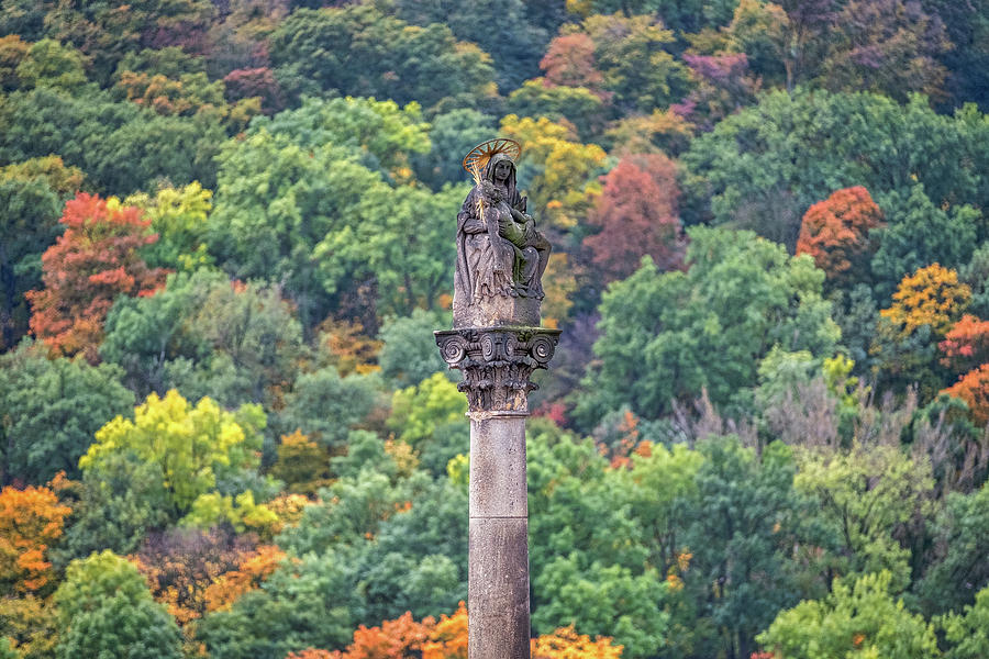 Column with Pieta Statue - Prague Photograph by Stuart Litoff