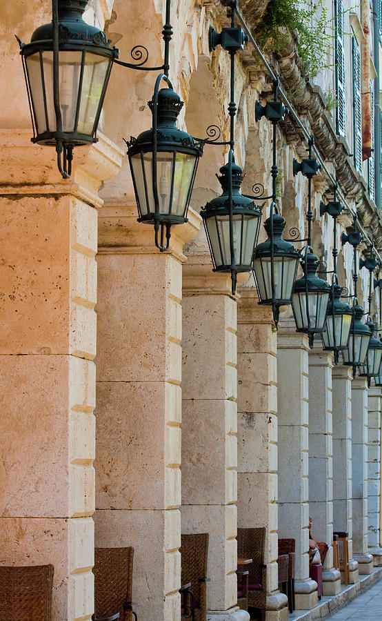 Columns and Lamps in Greece Photograph by Darryl Brooks