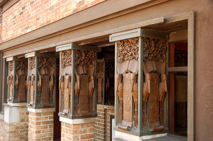 Columns at Frank Lloyd Wright Studio Photograph by James Kirkikis