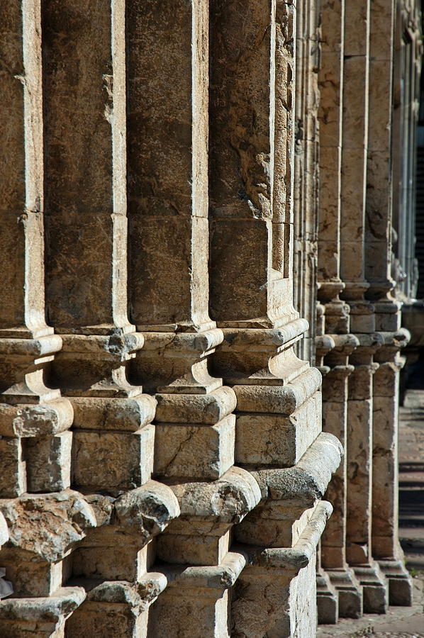Columns creating the facade of a gothic-style church Photograph by Sami Sarkis