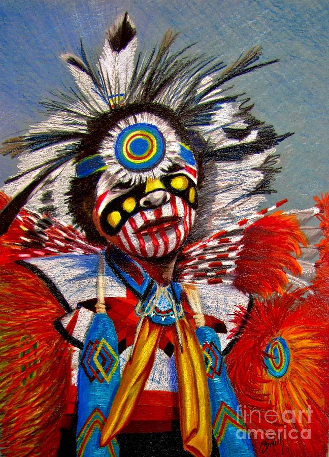 Feather Drawing - Comanche Dance by Marilyn Smith