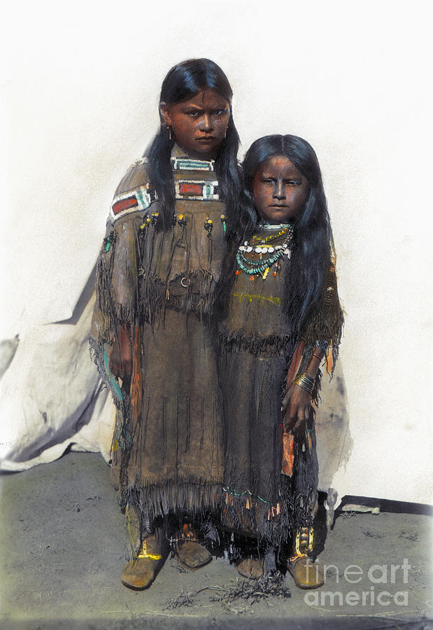 Comanche Girls, 1892 Photograph by Granger