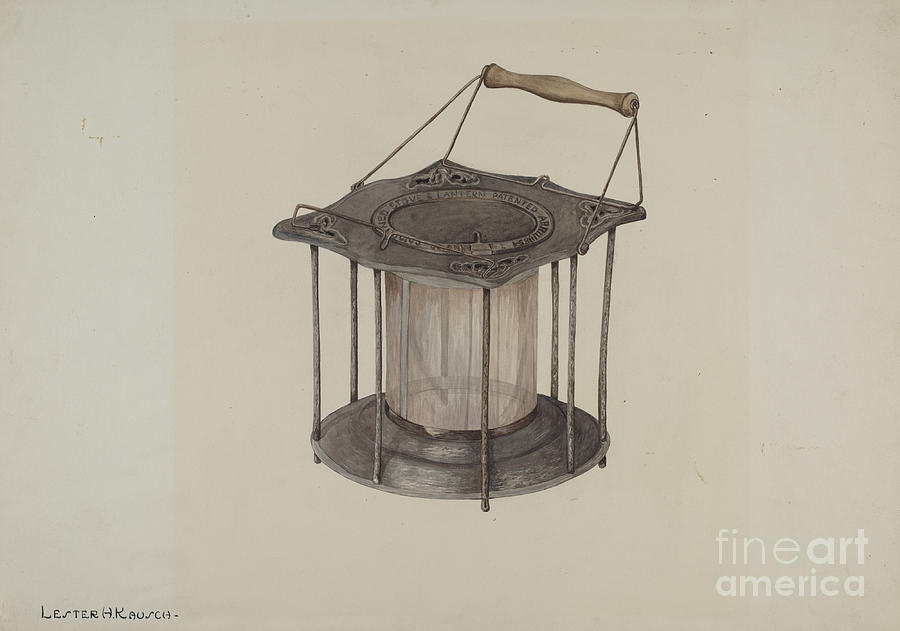 Combined Stove And Lantern Drawing by Lester Kausch