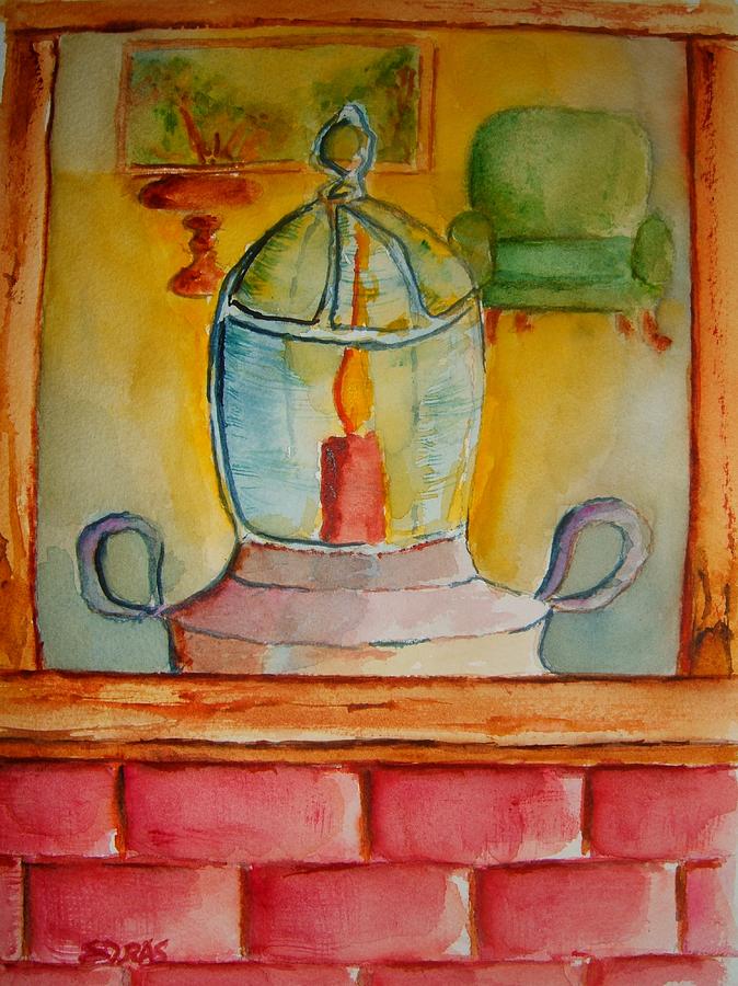 Lantern Still Life Painting - Come Home by Elaine Duras