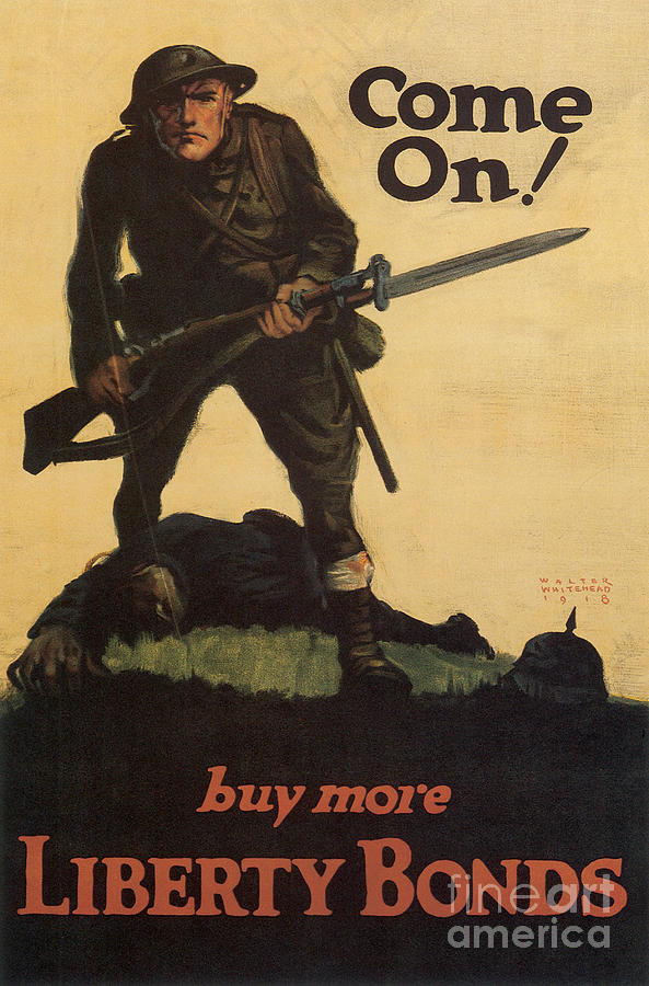 Come on Buy More Liberty Bonds World War I Poster Painting by Vintage Collectables