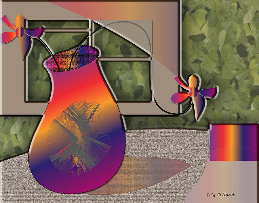 Vase Digital Art - Come on in      3 by Iris Gelbart