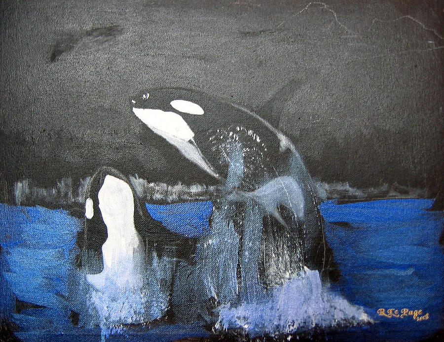 Whale Painting - Come Play With Me by Richard Le Page