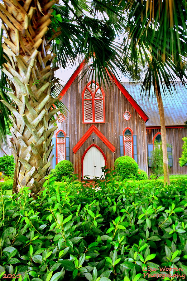 Tree Photograph - Come Worship At Church of the Cross Bluffton SC by Lisa Wooten