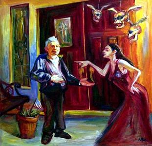 Rich And Poor Painting - Comedy And Tragedy by Paz Winshtein Rich And Poor Painting - Comedy And Tragedy by Paz Winshtein