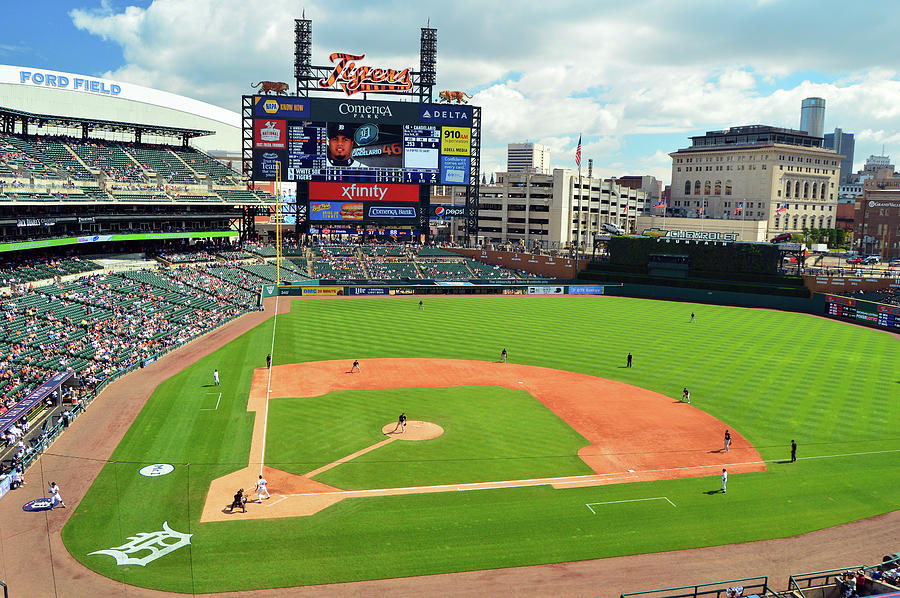 Major League Movie Photograph - Comerica Park, Home of the Detroit Tigers by James Kirkikis